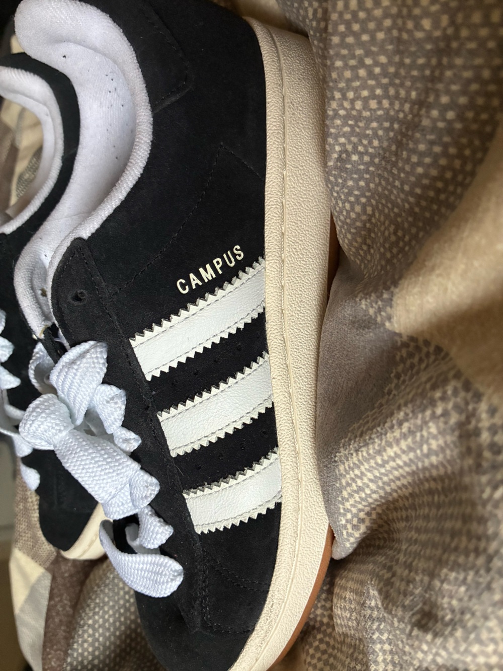 adidas Campus Black and White Suede Sneakers
